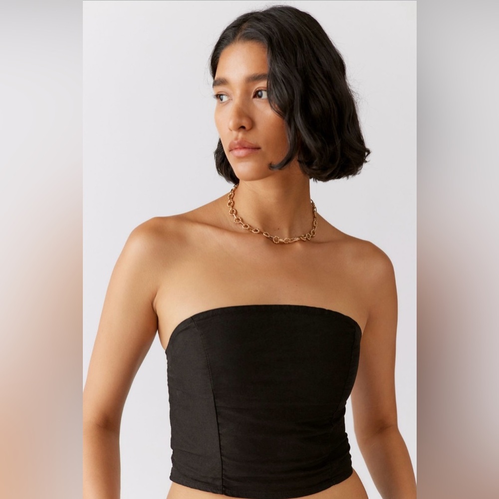 Urban Renewal Remade Oxford Shirt Bustier Top